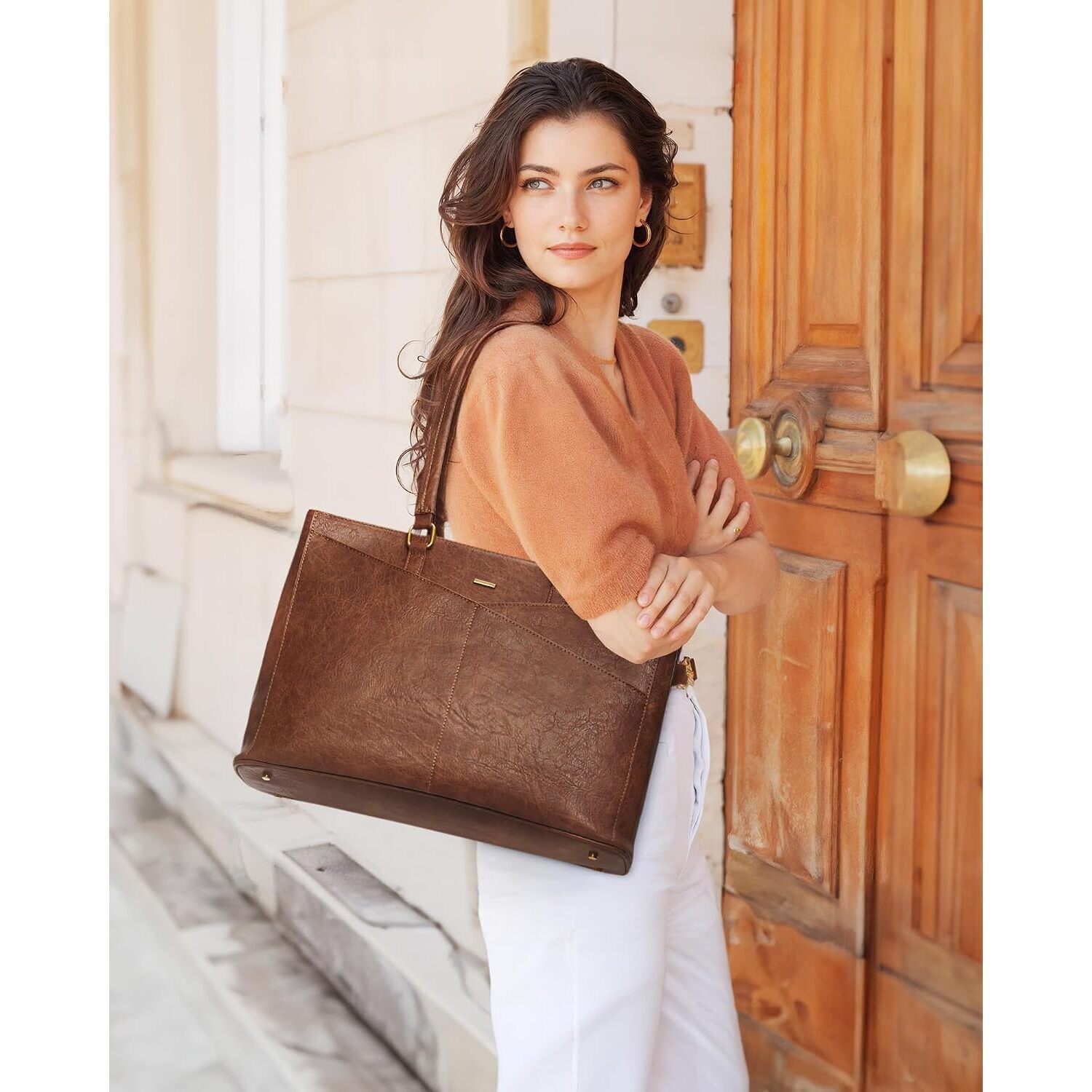 Laptop Bag For Women,15.6 Inch Laptop Tote Bag For Women,Vintage — image 2 of 8